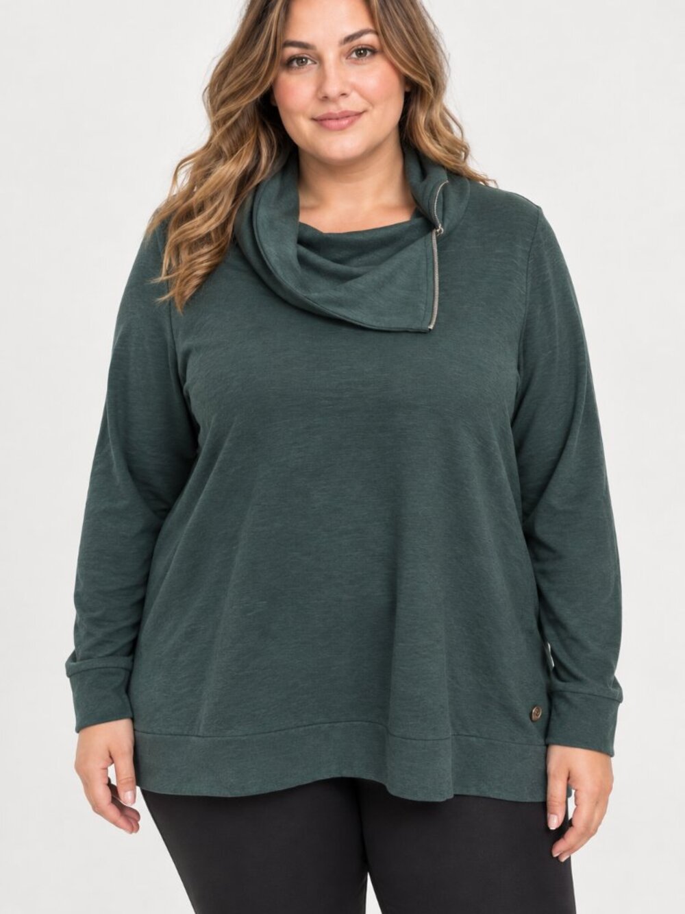 Lane Bryant LIVI Active Green Cowl Neck Sweatshirt Pullover Plus Size